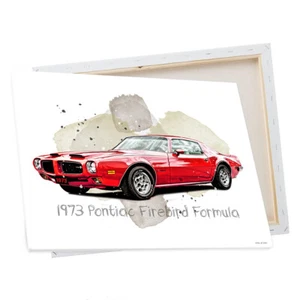 Pontiac Formula 1973 clásico techo rígido colores aluminio/lona arte de pared regalo - Imagen 1 de 21