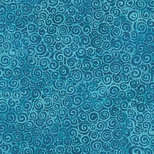 Fabric Swirls Aqua Tonal LAUREL BURCH Cotton 1/4 yard 9333 - Picture 1 of 1