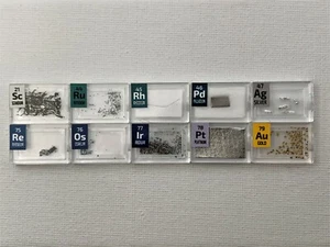 Mini metal bardzo szlachetny 10 pierwiastków okresowych stojak Iryd rod osm Pd Au - Zdjęcie 1 z 9