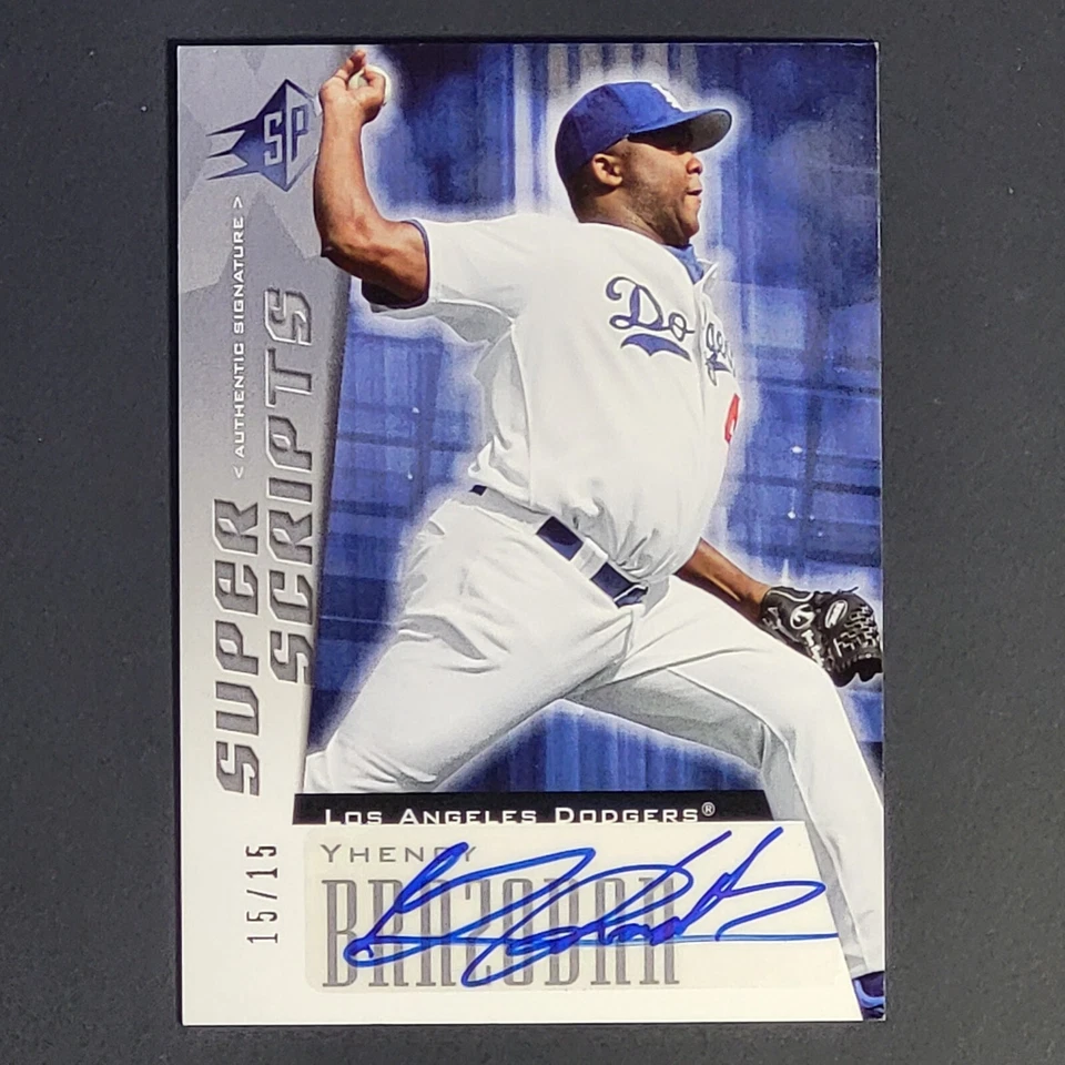 2005 Upper Deck SPx Auto Super Scripts SSP #d /15 Yhency Brazoban RC Dodgers - Image 1 of 1