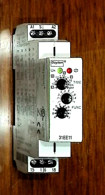Dayton 31EE11 Time Delay Rlay TDR 12 To 240 Vac/Dc 15A SPDT 3/4 Hp 1 Phase NIB - Image 1 of 4