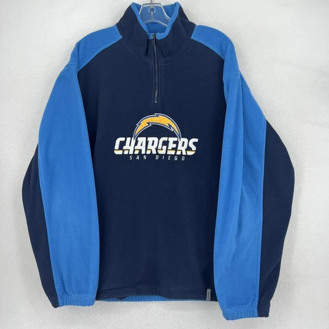 San Diego Chargers Vintage 1/4 Zip Sweatshirt - Microfleece Size L NFL Reebok Cover
