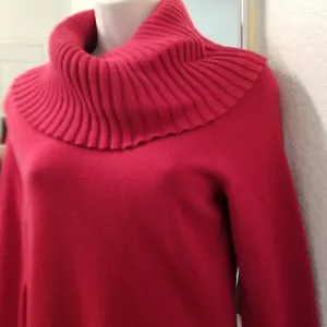 Stupendo abito maglione scollo cappuccio rosso intenso INC International Concepts taglia L - Foto 1 di 12