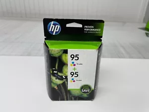 2/pk Genuine New HP Ink 95 Tri-color Ink Cartridges CD886FN - Picture 1 of 1