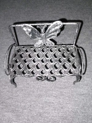 Mini banco de hadas mariposa de escritorio 3" muebles de alambre casa de muñecas  Foto 1 de 4