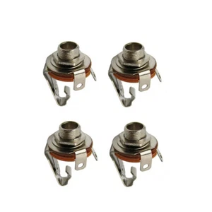 4 PIEZAS enchufes mono conector para bajo para guitarra 1/4" 6,35 mm conector de entrada salida níquel - Imagen 1 de 7