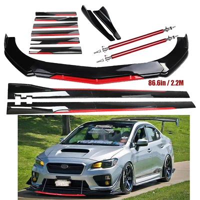 Front Bumper Lip Splitter Spoiler Side Skirt Bod Kit For Subaru Legacy Glossy Foto 1 de 4