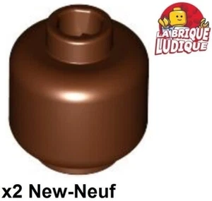 Lego 2X Minifig Head Plain Hollow Stud Brown 3626 New - Picture 1 of 1