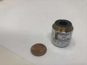 OLYMPUS OBJECTIVE LENS MS PLAN 5, 0.13 ∞/- F=180 100813 - NOS - Imagen 1 de 3