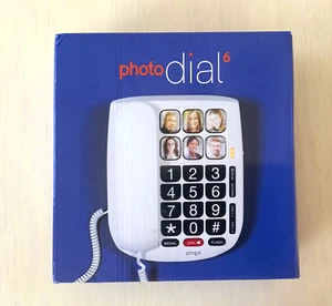 Smpl photo dial 6 Large Photo Speed Easy Dial Button Phone Senior Telephone NEW - Zdjęcie 1 z 4