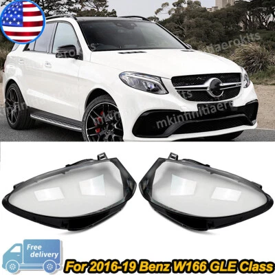 Left + Right Front Headlight Lens Cover For Mercedes-Benz W166 GLE 2016-2019 Foto 1 de 4
