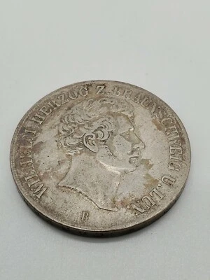 German States Brunswick Wolfenbuttel 1855 B Two Taler Coin Thaler  - Image 1 of 3