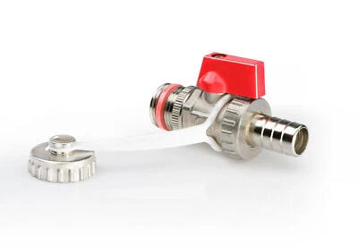 WATER DRAIN VALVE COCK TAP WITH GARDEN HOSE PLUG 1/2''-3/4'' BSP  - Image 1 of 4