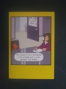 Funny Dog Tim Whyatt Mutt In The Sheets Happy Birthday B*tch Greeting Card - Picture 1 of 3