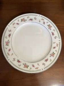 ABINGDON Japan Pink Orange Floral Fine Porcelain Dinner Plates 10 1/4" - Picture 1 of 3