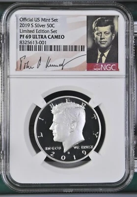 2019 S Silver Kennedy Half Dollar 50C Limited Edition NGC PF69 Ultra Cameo - Image 1 of 2