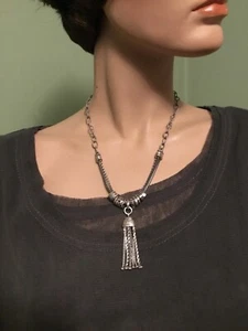 SILPADA Sterling Silver Ornate Gathered Tassel Necklace Retired N2305 MSR $329 - Picture 1 of 4