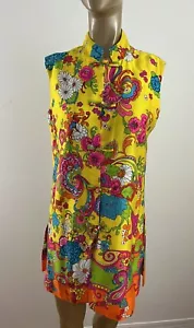 Mini Vestido Corto Túnica Hawaiana Andrade Resort Vintage Pop Floral Psicodélico 12 - Imagen 1 de 15