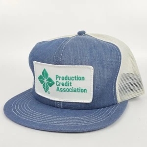 Cappello Camionista Vintage K Products Produzione Credito Associazione Fattoria Denim Grande Patch - Foto 1 di 11