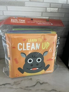 Merka Bath Time Learning Bundle Bath Books Set Of 4 Share Clean Up Listen - Picture 1 of 3