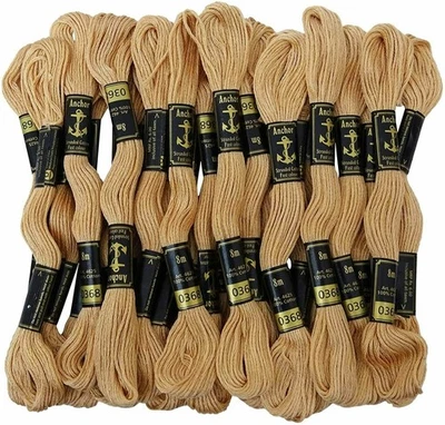 Anchor Threads Cross Stitch Stranded Cotton Thread Sewing Hand Embroidery Beige - Image 1 of 4