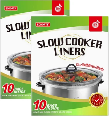 Slow Cooker Liners Disposable Cooking Bags Small Size Pot Liners Fit 1QT to 3QT  - Image 1 of 4