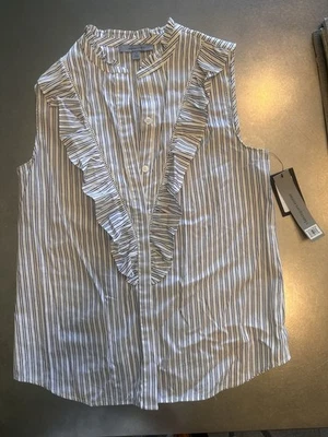 Женский топ Classiques Entier без рукавов темно-синий в полоску белый размер XS - Изображение 1 из 2