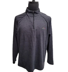 Polo Greg Norman Play-Dri para hombre (XL) gris manga larga 1/4 cremallera poliéster - Imagen 1 de 6
