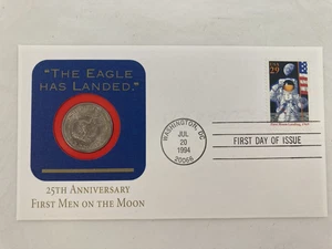 25th Anniversary First Men On The Moon Coin with Certificate of Authenticity - Picture 1 of 4