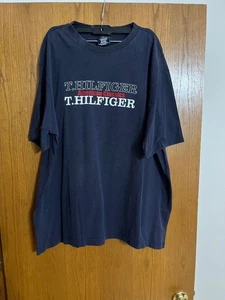Tommy Hilfiger T Shirt Adult Size XL /XG/XG Front Graphic Blue *Faded* - Picture 1 of 5