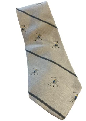 Винтажный узкий галстук поло Brownstone 3 дюйма x 56 дюймов мотив бледно-розовый с серой полосой - Изображение 1 из 4