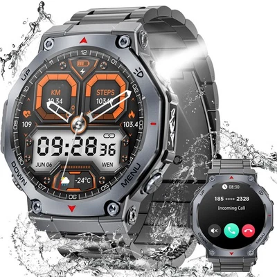 1.43" Smartwatch AMOLED-Anzeige 5ATM wasserdicht Militärsportuhr Für Android iOS - Bild 1 von 4