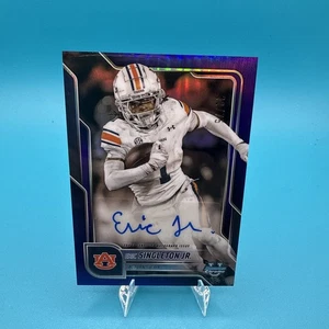 2025 Bowman University Chrome Autographs Eric Singleton Jr Purple Auto /75 - Picture 1 of 2