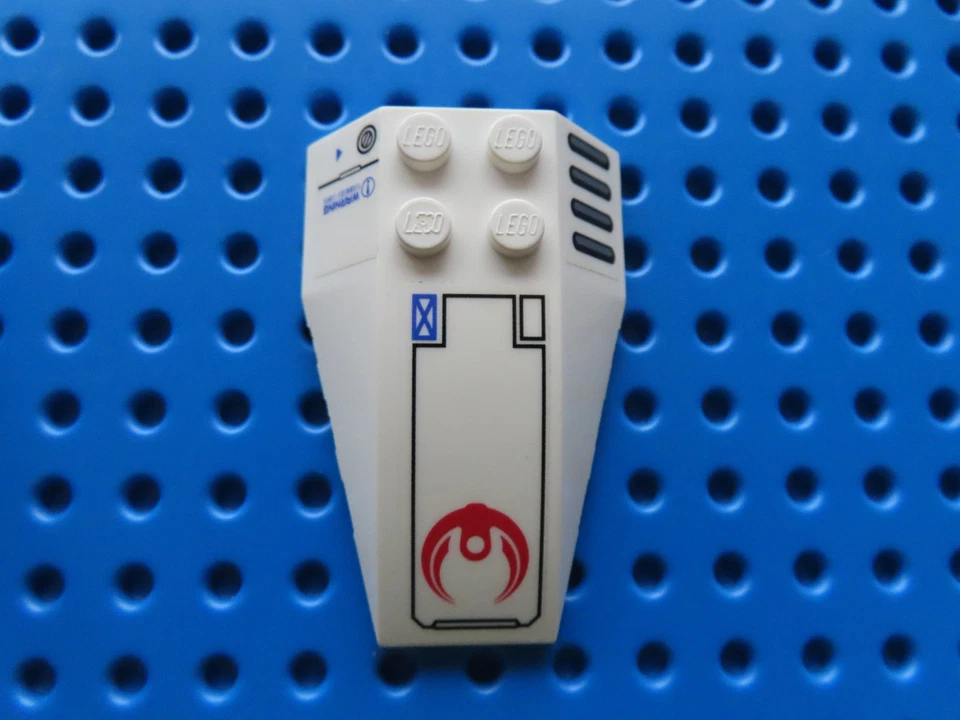 LEGO 1 x Keilstein  43712pb003  weiß  6x4  Sticker  7700 - Bild 1 von 1