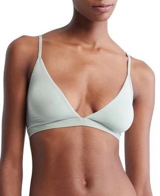 Bralette Helecho Esmerilado Calvin Klein Ligeramente Forrado, Algodón Elástico Suave, Grande Foto 1 de 4