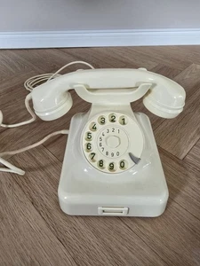 Wählscheibentelefon W48 Elfenbein Post Marburg 1962 Retro Rarität Original - Afbeelding 1 van 7