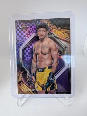 2024 Topps Finest UFC - #188 Uncommon Purple Checkerboard - Gilbert Burns /99 - Image 1 of 2