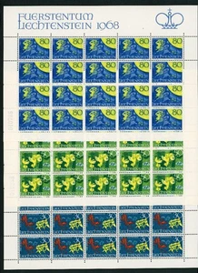 Liechtenstein Michel número 497-499 hoja sin fijasellos - Imagen 1 de 1