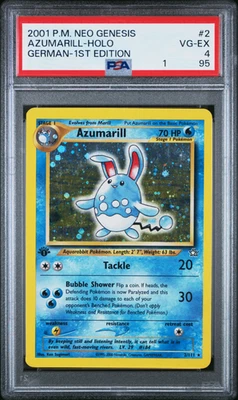 2000 POKEMON NEO GENESIS 1ST ED #2 AZUMARILL-HOLO PSA 10 [ERROR LABEL] - Image 1 of 2