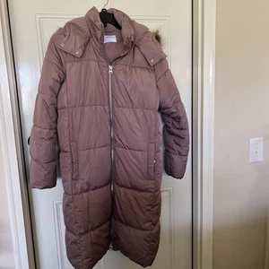 Old Navy S Full Length Puffer Coat Rose sehr warm Oversized Kapuze - Bild 1 von 10
