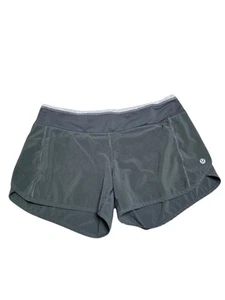 Lululemon Running Shorts Womens 6 Black 4 Inch Inseam Adjustable Waist Pockets - Picture 1 of 17