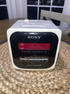 Vintage Sony Dream Machine Alarm clock Radio Cube ICF- C121 RED LED-Working - Picture 1 of 7