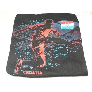 Gen2 Kids National Soccer Apparel Croatia T-Shirt Black/Red/Blue Medium 10/12 - Picture 1 of 2