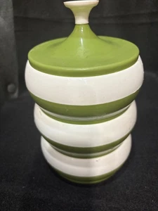 Botes apilables modernos vintage de mediados de siglo aguacate verde y blanco - Imagen 1 de 6