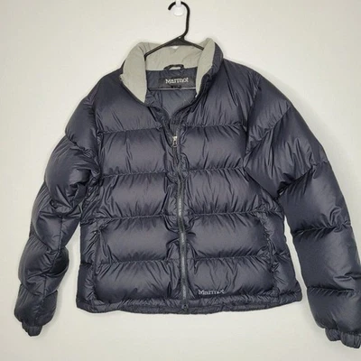 Marmot black women's goose down filled zip front puffer winter coat size xl - Image 1 of 4