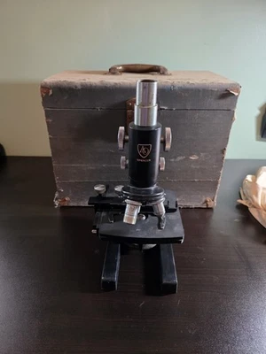 Vintage AO American Optical Company Spencer Microscope w/ Case - Image 1 of 4