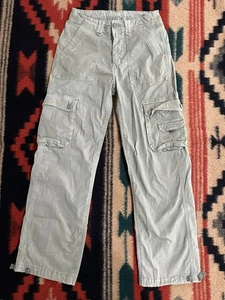 American Eagle Women’s Cargo Pants 2 Short Green Baggy Jogger Stretch Pockets - Picture 1 of 11