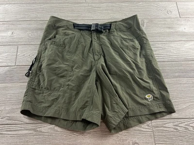 MOUNTAIN HARDWEAR BELTED ZIP CARGO SHORT MENS MEDIUM GREEN NYLON - Image 1 of 4