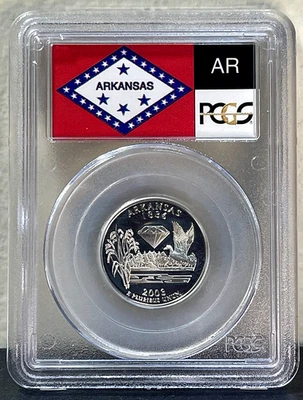 2003-S State Label - Silver Proof Quarter - Arkansas - PCGS PR69DCAM - Image 1 of 2