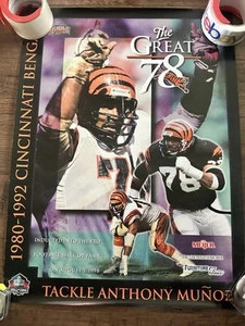 1998 Anthony Munoz The Great 78 Cincinnati Bengals SGA 18x24 HOF Poster HTF Rare - Picture 1 of 6